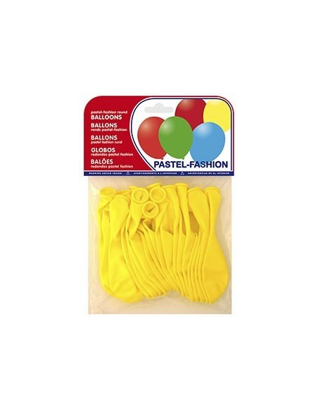 GLOBO 100% LATEX BIODEGRADABLE PASTEL AMARILLO BOLSA DE 20 UNIDADES