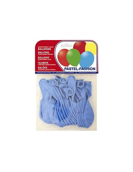 GLOBO 100% LATEX BIODEGRADABLE PASTEL AZUL CELESTE BOLSA DE 20 UNIDADES