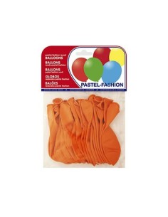 GLOBO 100% LATEX BIODEGRADABLE PASTEL NARANJA BOLSA DE 20 UNIDADES
