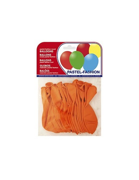 GLOBO 100% LATEX BIODEGRADABLE PASTEL NARANJA BOLSA DE 20 UNIDADES