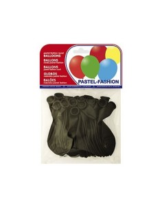 GLOBO 100% LATEX BIODEGRADABLE PASTEL NEGRO BOLSA DE 20 UNIDADES