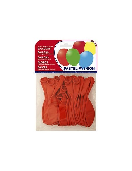 GLOBO 100% LATEX BIODEGRADABLE PASTEL ROJO BOLSA DE 20 UNIDADES