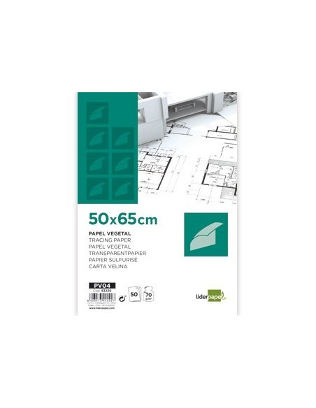 PAPEL DIBUJO LIDERPAPEL 50X65CM 70G/M2 VEGETAL
