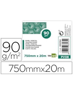 PAPEL DIBUJO LIDERPAPEL 750MMX20M 90G/M2 VEGETAL ROLLO