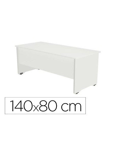 MESA OFICINA ROCADA SERIE WORK 140X80 CM ACABADO AW04 BLANCO/BLANCO