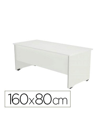 MESA OFICINA ROCADA SERIE WORK 160X80 CM ACABADO AW04 BLANCO/BLANCO