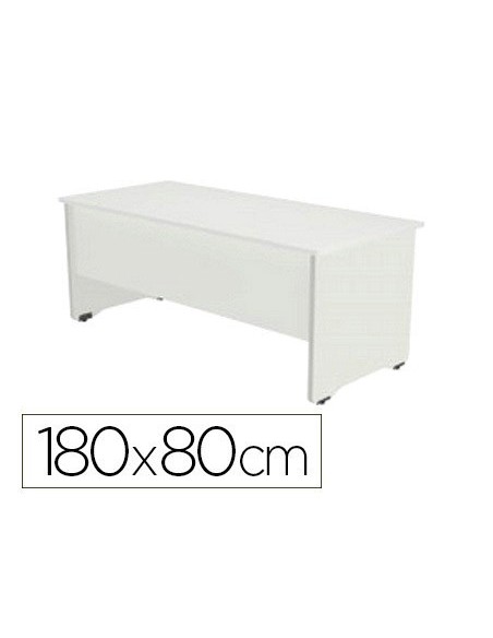 MESA OFICINA ROCADA SERIE WORK 180X80 CM ACABADO AW04 BLANCO/BLANCO