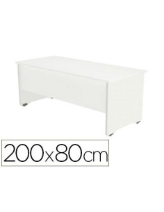 MESA OFICINA ROCADA SERIE WORK 200X80 CM ACABADO AW04 BLANCO/BLANCO