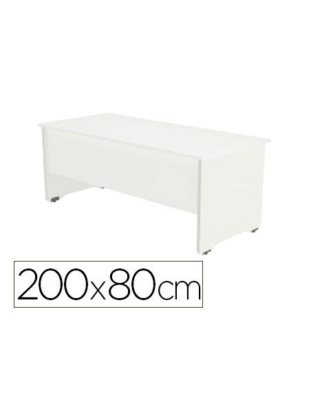 MESA OFICINA ROCADA SERIE WORK 200X80 CM ACABADO AW04 BLANCO/BLANCO