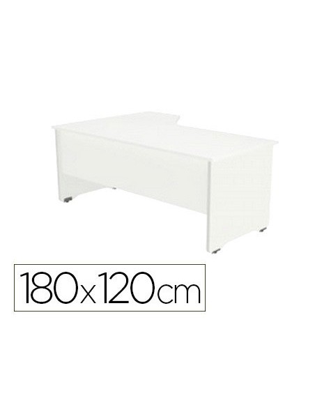MESA ROCADA SERIE WORK 180X120 CM DERECHA ACABADO AW04 BLANCO/BLANCO