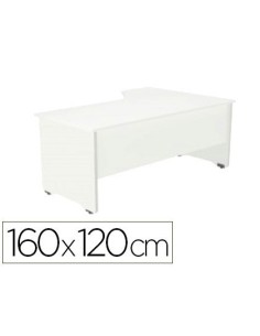 MESA ROCADA SERIE WORK 160X120 CM IZQUIERDA ACABADO AW04 BLANCO/BLANCO