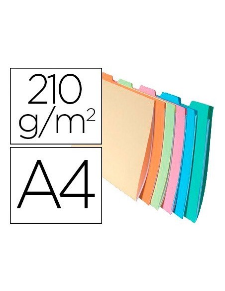 SUBCARPETA CARTULINA EXACOMPTA DIN A4 APAISADA PESTAÑA LATERAL 6 COLORES SURTIDOS