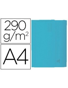 SUBCARPETA CARTULINA CON BOLSA EXACOMPTA DIN A4 CELESTE 290 GR