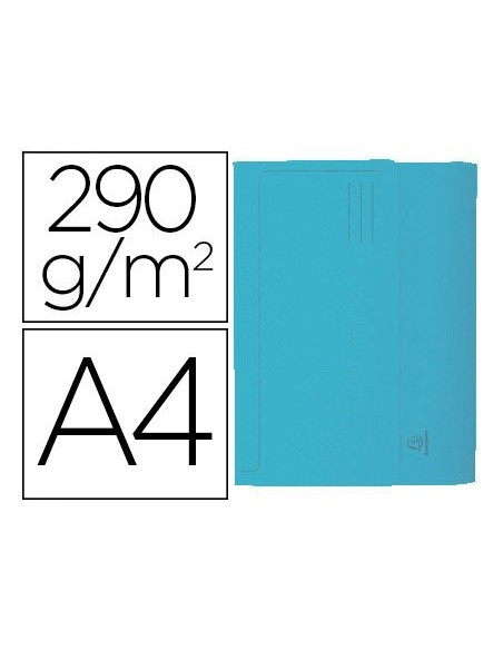 SUBCARPETA CARTULINA CON BOLSA EXACOMPTA DIN A4 CELESTE 290 GR