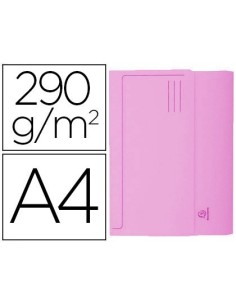 SUBCARPETA CARTULINA CON BOLSA EXACOMPTA DIN A4 ROSA 290 GR