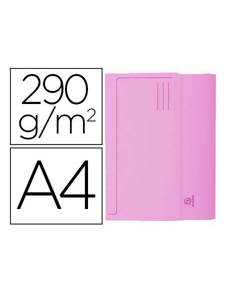 SUBCARPETA CARTULINA CON BOLSA EXACOMPTA DIN A4 ROSA 290 GR