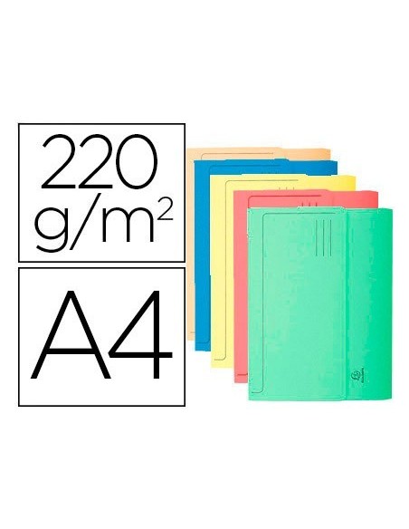 SUBCARPETA CARTULINA CON BOLSA EXACOMPTA DIN A4 COLORES SURTIDOS 210 GR