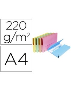 SUBCARPETA CARTULINA LUSTRADA CON BOLSA EXACOMPTA DIN A4 COLORES SURTIDOS 210 GR