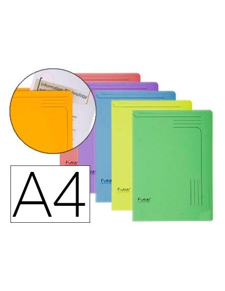 CARPETA DOSSIER UÑERO CARTULINA EXACOMPTA DIN A4 290 GR PAQUETE DE 5 UNIDADES COLORES SURTIDOS