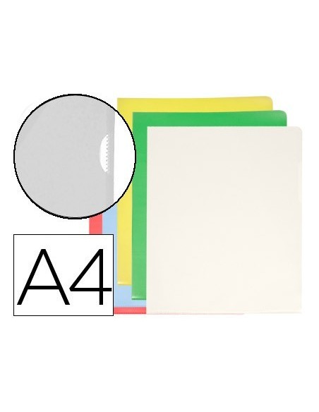 CARPETA DOSSIER UÑERO PLASTICO Q-CONNECT DIN A4 120 MICRAS COLORES SURTIDOS CAJA DE 100 UNIDADES