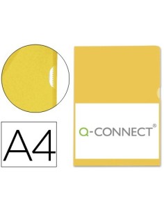 CARPETA DOSSIER UÑERO PLASTICO Q-CONNECT DIN A4 120 MICRAS AMARILLA CAJA DE 100 UNIDADES