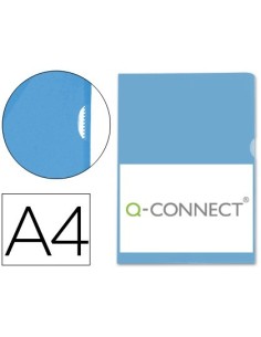 CARPETA DOSSIER UÑERO PLASTICO Q-CONNECT DIN A4 120 MICRAS AZUL CAJA DE 100 UNIDADES