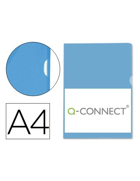 CARPETA DOSSIER UÑERO PLASTICO Q-CONNECT DIN A4 120 MICRAS AZUL CAJA DE 100 UNIDADES