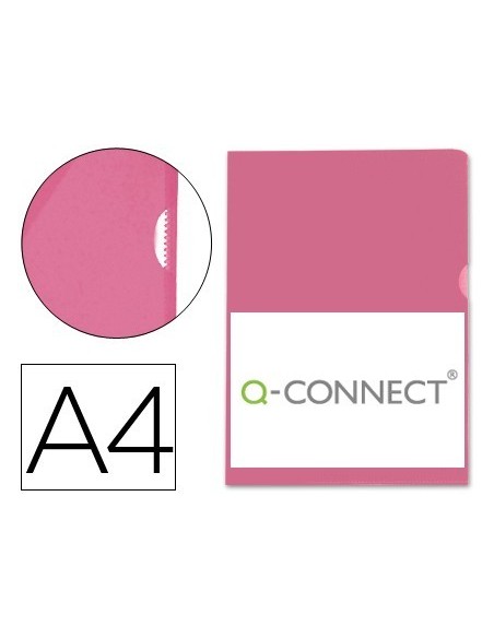 CARPETA DOSSIER UÑERO PLASTICO Q-CONNECT DIN A4 120 MICRAS ROJA CAJA DE 100 UNIDADES