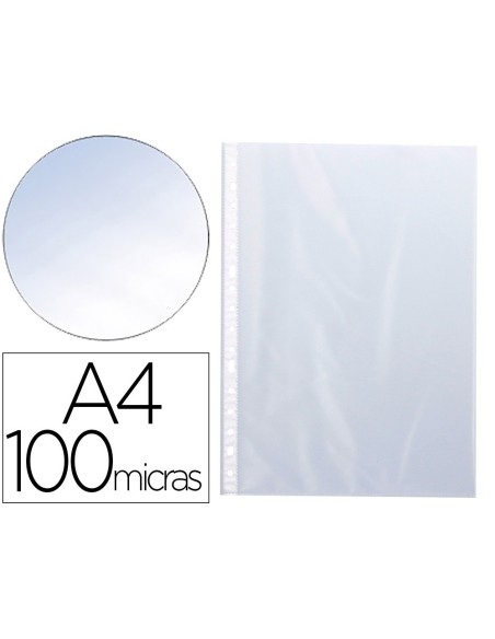 FUNDA MULTITALADRO Q-CONNECT DIN A4 100 MC CRISTAL BOLSA DE 100 UNIDADES
