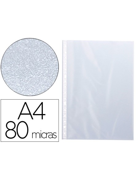 FUNDA MULTITALADRO Q-CONNECT DIN A4 80 MC PIEL DE NARANJA CAJA DE 100 UNIDADES