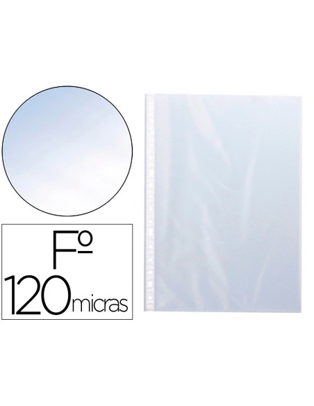 FUNDA MULTITALADRO Q-CONNECT FOLIO 120 MC CRISTAL CAJA DE 100 UNIDADES