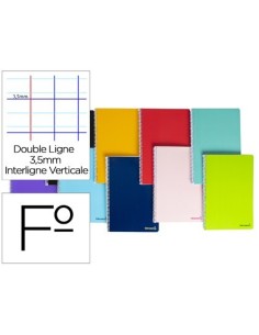 CUADERNO ESPIRAL LIDERPAPEL FOLIO SMART TAPA BLANDA 80H 60GR RAYADO MONTESSORI 3,5MM CON MARGEN COLORES SURTIDOS