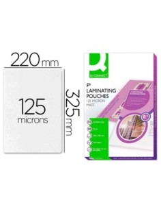 BOLSA DE PLASTIFICAR Q-CONNECT 325 X 220 MM 125 MC FOLIO CAJA DE 100 UNIDADES