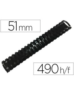 CANUTILLO Q-CONNECT OVALADO 51 MM PLASTICO NEGRO CAPACIDAD 490 HOJAS CAJA DE 10 UNIDADES