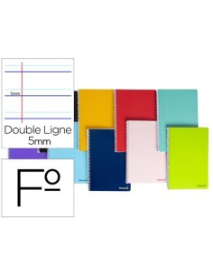 CUADERNO ESPIRAL LIDERPAPEL FOLIO SMART TAPA BLANDA 80H 60GR RAYADO MONTESSORI 5MM CON MARGEN COLORES SURTIDOS
