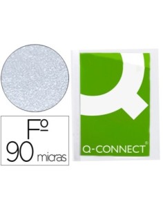 FUNDA PROTECTORA Q-CONNECT CORTE OBLICUO 290X195 CRISTAL SIN TALADROS PVC 90MC CAJA DE 100 UNIDADES