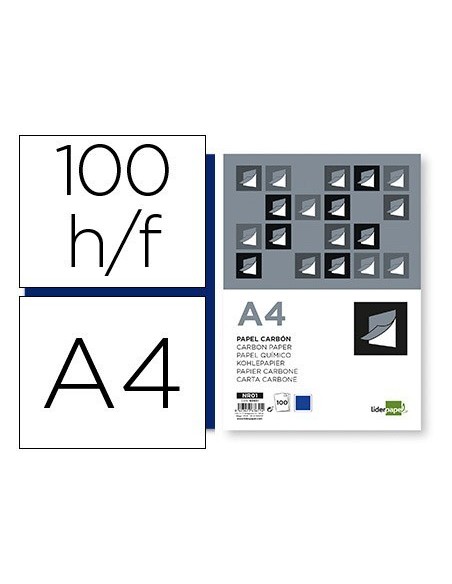 PAPEL CARBON LIDERPAPEL FILM AZUL DIN A4 CAJA DE 100 HOJAS