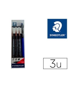 ROTULADOR STAEDTLER CALIBRADO MICROMETRICO NEGRO BOLSA DE 3 UNIDADES 0,2 -0,4- 0,8 MM + PORTAMINAS 777 REGALO