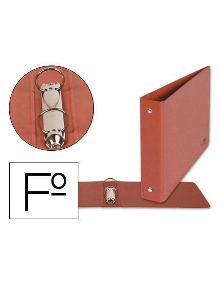 CARPETA DE 2 ANILLAS 40MM REDONDAS LIDERPAPEL FOLIO APAISADO CUERO