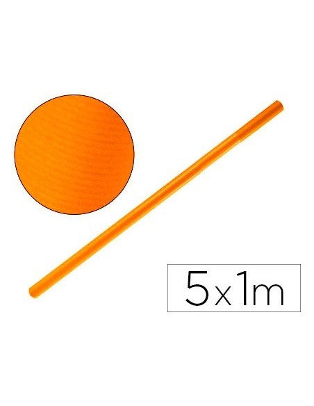 PAPEL KRAFT LIDERPAPEL NARANJA FUERTE ROLLO 5X1 MT