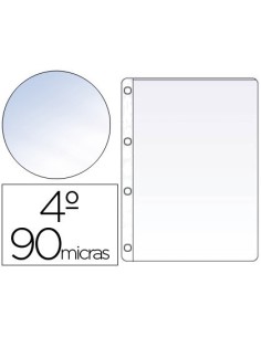 FUNDA CUATRO TALADROS SARO CUARTO 90 MC CRISTAL CAJA DE 100 UNIDADES
