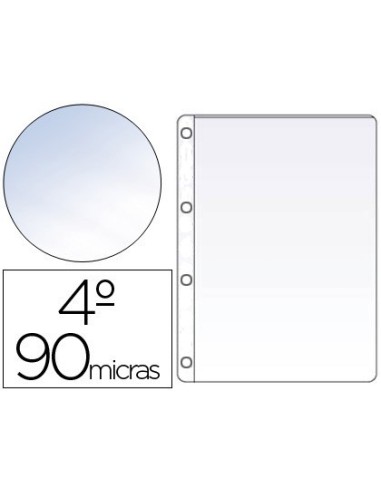 FUNDA CUATRO TALADROS SARO CUARTO 90 MC CRISTAL CAJA DE 100 UNIDADES