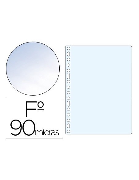 FUNDA MULTITALADRO SARO FOLIO 90 MC PVC CRISTAL CAJA DE 100 UNIDADES