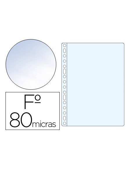 FUNDA MULTITALADRO ESSELTE FOLIO POLIPROPILENO 80 MC CRISTAL CAJA DE 100 UNIDADES