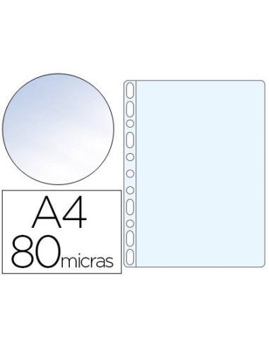 FUNDA MULTITALADRO ESSELTE DIN A4 POLIPROPILENO 80 MC 11 TALADROS CRISTAL CAJA DE 100 UNIDADES