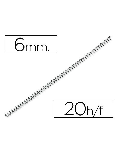 ESPIRAL METALICO Q-CONNECT 56 4:1 6MM 1MM CAJA DE 200 UNIDADES