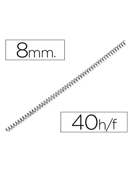 ESPIRAL METALICO Q-CONNECT 56 4:1 8MM 1MM CAJA DE 200 UNIDADES