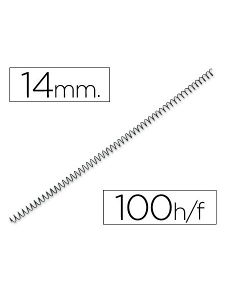ESPIRAL METALICO Q-CONNECT 56 4:1 14MM 1MM CAJA DE 100 UNIDADES