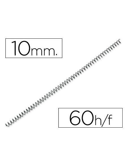 ESPIRAL METALICO Q-CONNECT 64 5:1 10 MM 1MM CAJA DE 200 UNIDADES