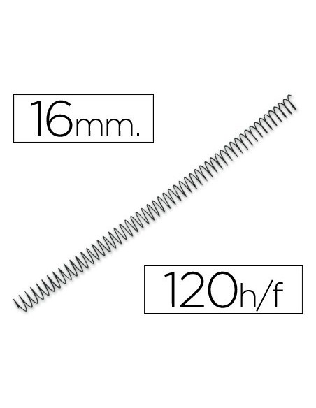 ESPIRAL METALICO Q-CONNECT 64 5:1 16MM 1,2MM CAJA DE 100 UNIDADES